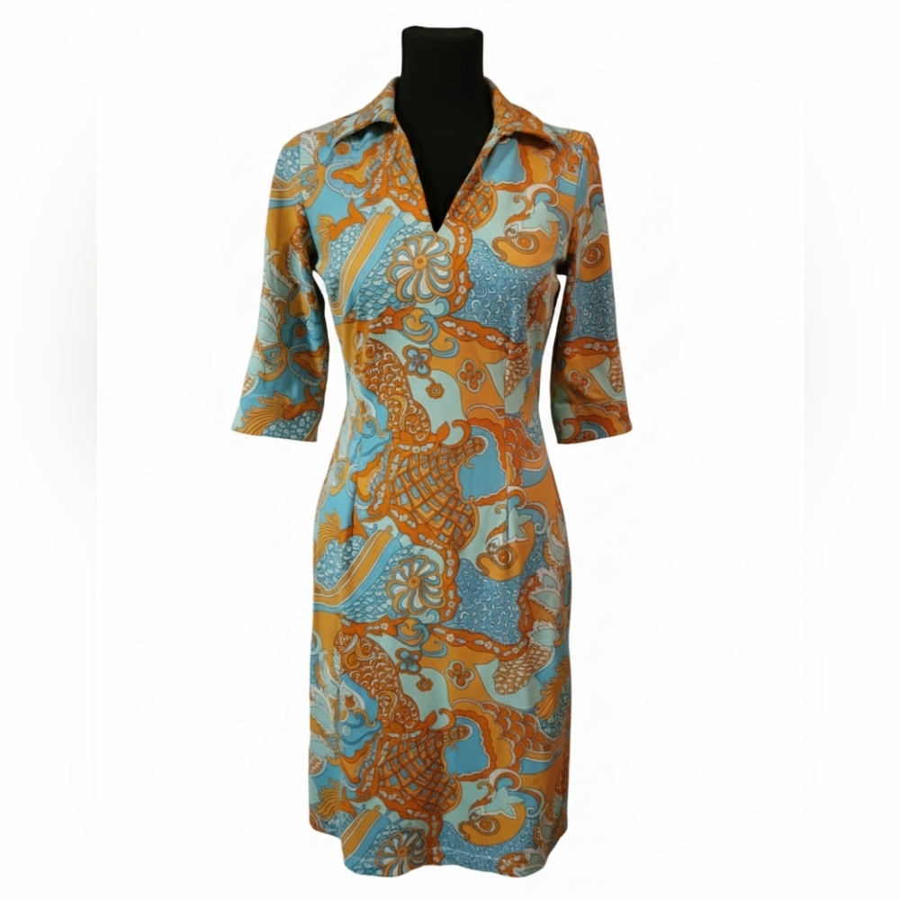J Mclaughlin Elegant Multicolor Patterned Dress - image 1